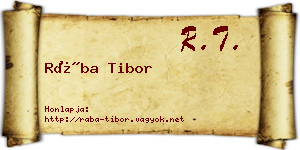 Rába Tibor névjegykártya